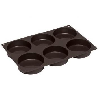 Lurch Burgerbrötchen Backform Flexiform 6-fach Ø 8,5 cm braun