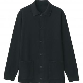 MUJI Herren Cardigan „Milano Ripp“ – Waschbar, Schwarz