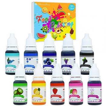 Küchenfarben Set: 10 × 10 ml Hochkonzentrate – Lebensmittelfarbe für Gebäck & Slime