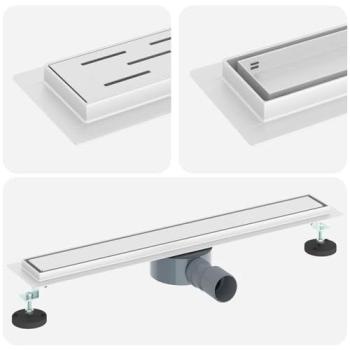 Douche 2‑en‑1 avec Siphon 360° – VidaXL – 60 cm – Argenté – Acier Inox 304