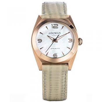 Locman Armbanduhr Stealth Lady beige mit Schmuckstein