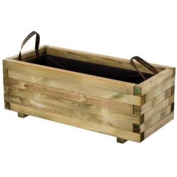 Baroque Rectangular Wooden Planter 73L 90x40x33 cm