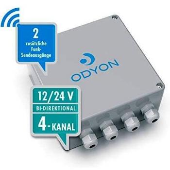 ODYON RW24044-433-RI: 4‑kanaler WLAN-Wandempfänger 12/24 V, Bidirektional