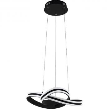 Hängelampe Corredera, 1 flammig, LED wechselbar, Schwarz, Weiß
