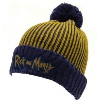 Berretto con pompon lavorato a maglia Rick e Morty One Size blu/giallo