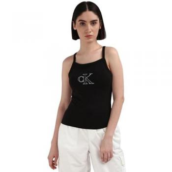 Calvin Klein Jeans Women's Outlined Sleeveless T-shirt Black XS
