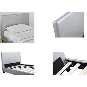 Monaco Chic Lit enfant gris argent – Sommier intégré – 90 × 190 cm