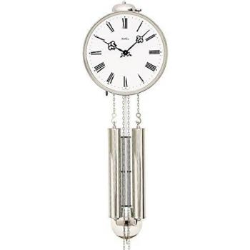 Pendelschwingende Wanduhr AMS H342 – verchromt, 20 cm, mechanische Bewegung