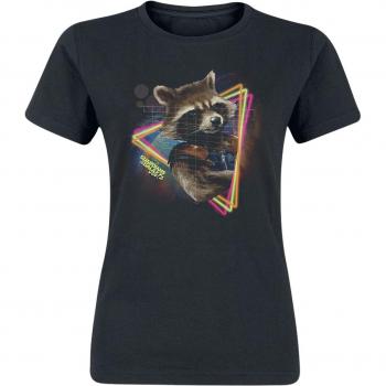 T-Shirt Guardiani della Galassia Neon Rocket S-XXL Nera