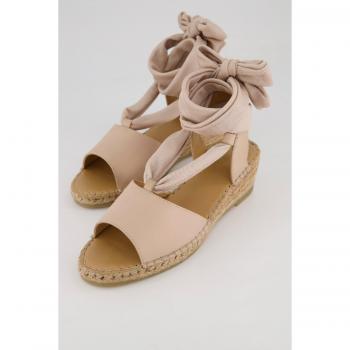 Espadrillas Plus Size in pelle, Donna, Beige, Taglia 38, Cuoio/Fibre sintetiche