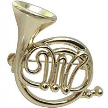 Épingle à vêtement cors d'harmonie en acier doré