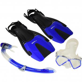 Mares Kinderausrüstung „Coral Pirate“ – Masken‑Schnorchel‑Flossen‑Set, Blau, L/XL