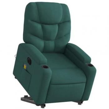 Siège Relaxation 3204638 : Fauteuil Vert Foncé avec Massage et Dossier Réglable