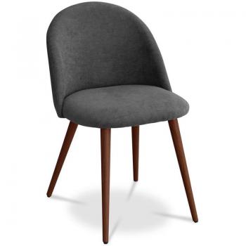 Sedia da Pranzo Scandinavia Grigio Scuro con Rivestimento in Tessuto Evelyne