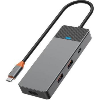 Hub USB-C 7 Porte Wiwu con HDMI 4K, PD 100W e SD/TF
