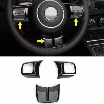 Couvre-volant en cuir noir pour Jeep Wrangler, Compass, Patriot et Grand Cherokee
