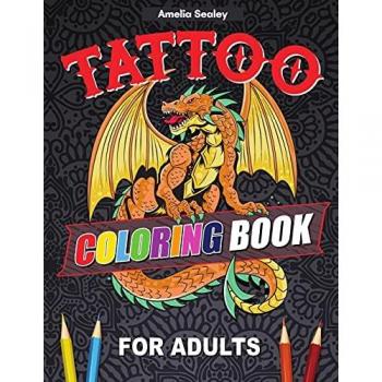 Modern Tattoo Designs Coloring Book for Adults