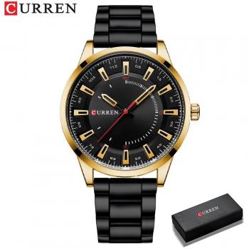 CURREN Black Stainless Steel Analog Watch