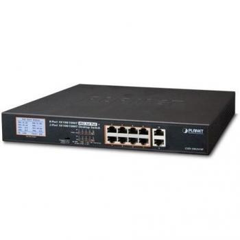 Planet 8‑Port Gigabit PoE‑Switch mit 802.3at – 2‑Port Uplink & 120 W LCD‑Monitor