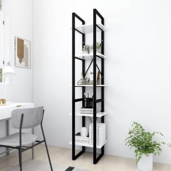 5-Tier Book Cabinet White 40x30x175 cm Engineered Wood Vidaxl