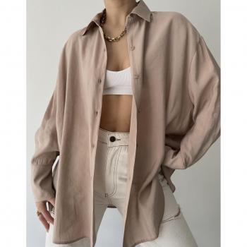 Mai Kollektion Zaria Light Mink Oversize-Oberteil für Damen