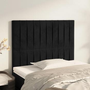 Accessoire chambre : têtes de lit noir 80x5x78 cm en velours – 2 pcs