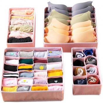4-Piece Closet Organizer for Socks and Scarves