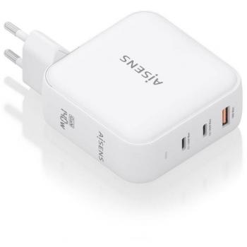 Carga rápida Aisens 140 W con GaN – 2 USB‑C y 1 USB‑A