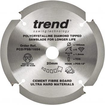 Trend Cement Fibreboard PCD Cutting Saw Blade for cutting cement fibreboard material