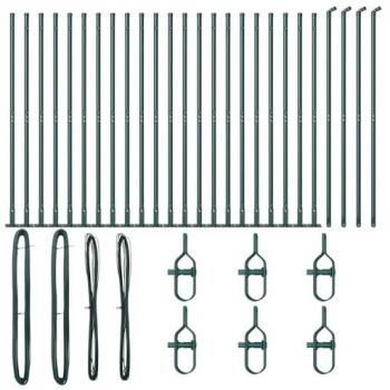 Poteaux de clôture VidaXL – 26 pcs Gris, 3,2 × 3,2 × 160 cm en acier