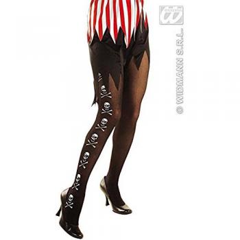 XL Damen-Strumpfhose Schwarz Totenkopf 40 DEN