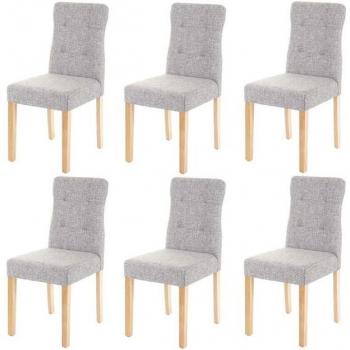 6er Set Stühle MCW-E58 mit Fußbodenschonern