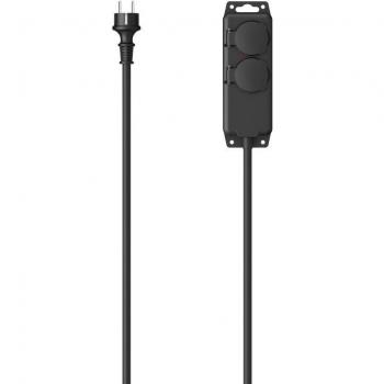 Hama 2-Socket Weatherproof Power Strip with Child Safety