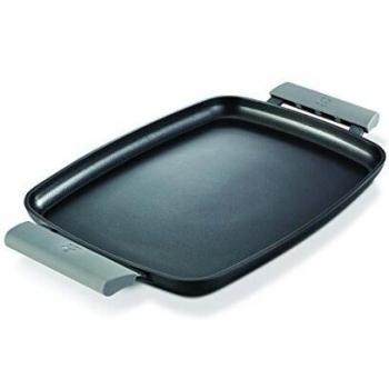 Plancha‑Teppanyaki Platte Beka – 47 cm, schwarz, Aluminium, antihaftbeschichtet, Silikon­griffe