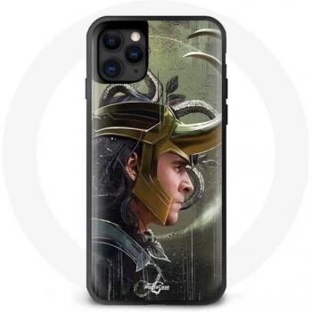 Schwarze Maniacase‑Hülle für iPhone 11 Pro mit Loki Thor Ragnarok Helm‑Design