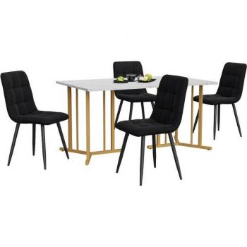 Moderne Essgruppe mit weißem MDF-Desktop