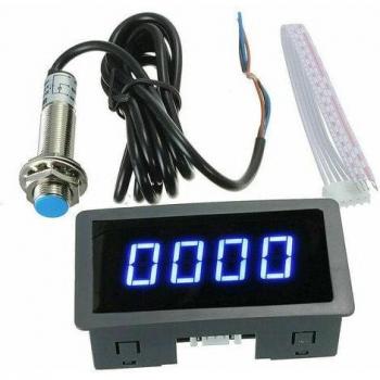 Tachymètre Digital 4 LED Bleu avec Capteur de Proximité Hall