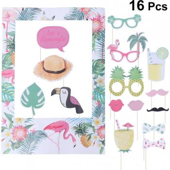 Luau Party Photo Props with Flamingo and Pineapple