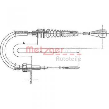 Câble d'Accélérateur METZGER 11.0651 pour VW Transporter T3