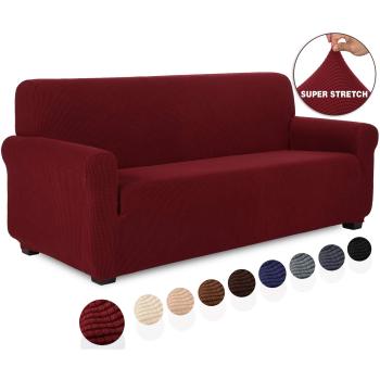 Housse de canapé 3 places, Jacquard extensible, décoration salon