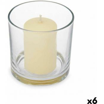 Luce profumata vaniglia 10x10x10 cm (6 unità) contenitore trasparente