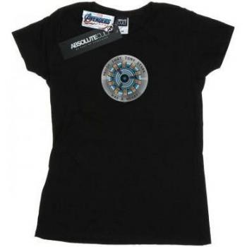 T-shirt in cotone nera Marvel da donna Avengers Endgame Tony Stark Heart