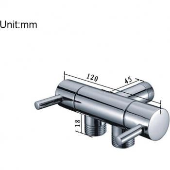 Valve angle multi‑connexion ½ pour sanitaires et appareils électroménagers