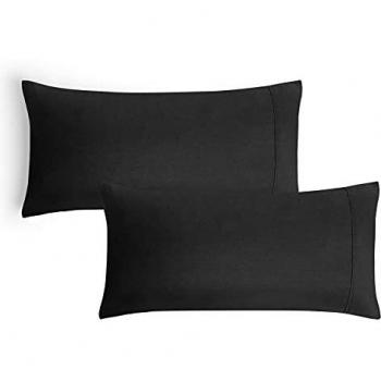 Cuscini Bedsure 40x80 cm – Federe in Microfibra Nero, confezione doppia con chiusura