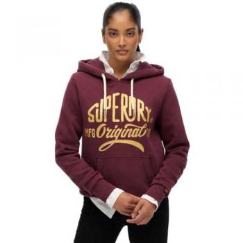 Superdry Damen Baumwoll-Hoodie „Metallisches Logo“