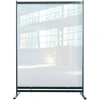 Nobo Premium Plus Clear PVC Free Standing Protective Room Divider Screen 1400x20