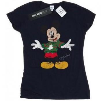 Mickey Mouse Weihnachts-T-Shirt für Frauen L