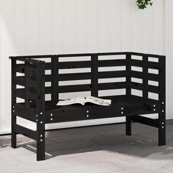 Banco De Jardín Simmo 2 Plazas Madera Maciza Pino Negro 71X111,5X53 Cm