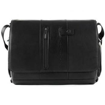 Piquadro Black Messenger Bag, Male, One Size