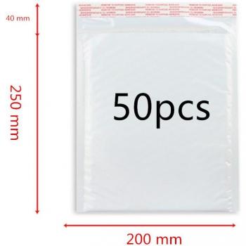 200x250mm Pearl White Bubble Mailers 50 Pcs Self-Sealing